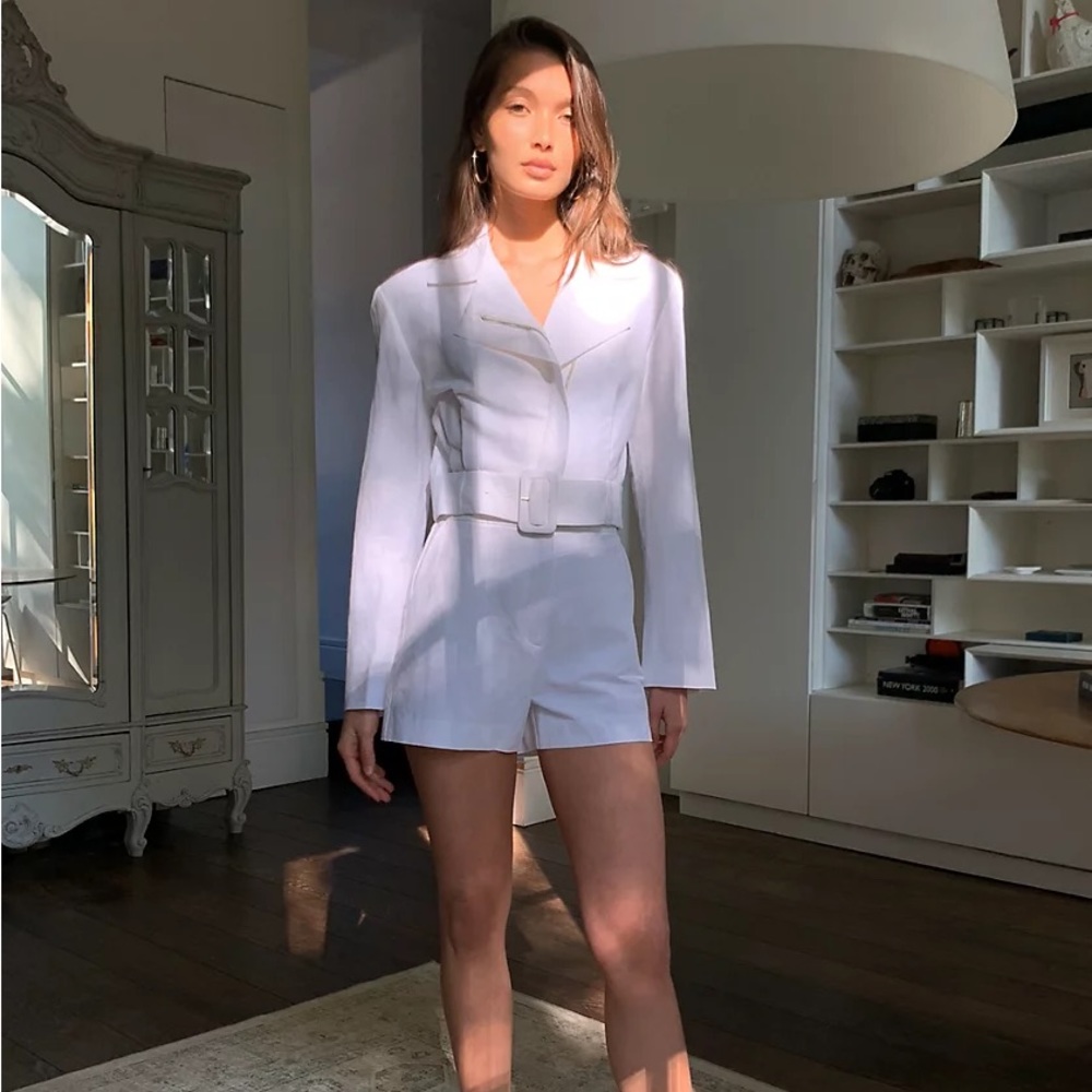 NWOT Babaton Palace Linen Jacket in Turner Taupe